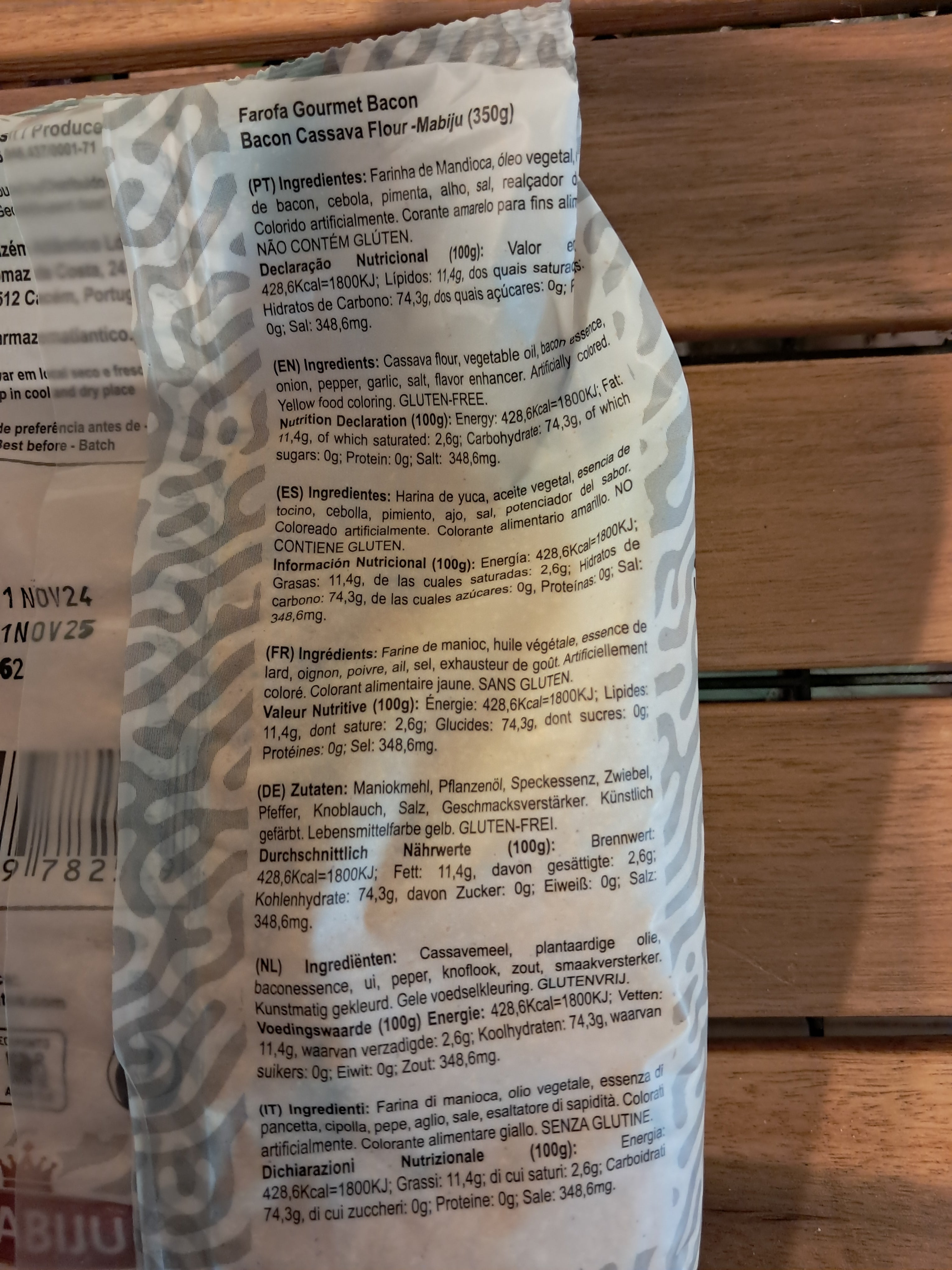 Farofa di Manioca con Bacon Gourmet Pronta all'Uso (Farofa Pronta di Mandioca Bacon Gourmet) - MABIJU - 350g