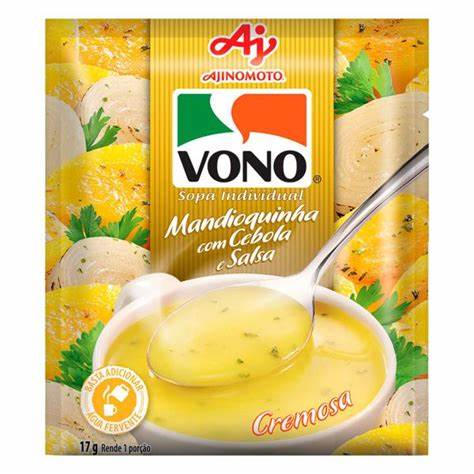Soupe crémeuse saveur Manioc avec oignon et persil à l'unité (Sopa Cremosa Vono sabor Mandioquinha com Cebola e Salsa unidade - VONO - 17g)