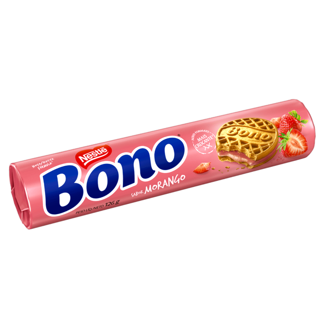 Bolacha Bono Morango (Biscuits Fourrés fraise) - NESTLÉ - 126g - Mon Petit Brésil