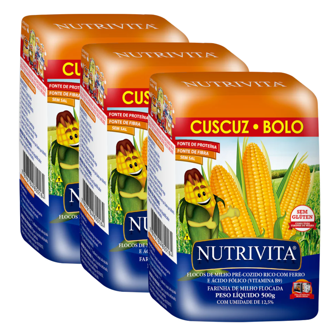 Combo - Corn Flakes for Couscous - NUTRIVITA - 500g - Buy 3 units and get 10% off