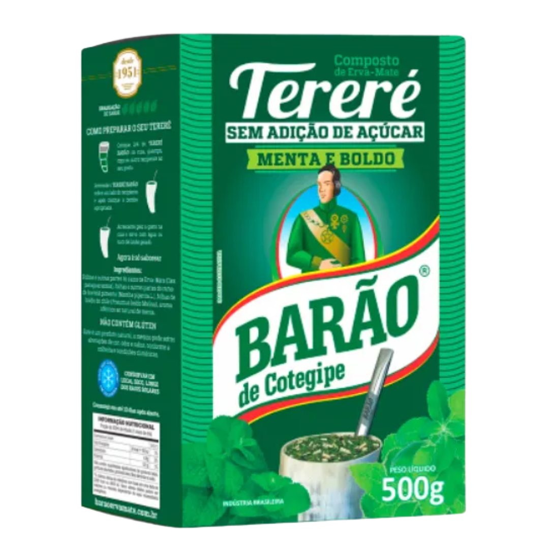 Yerba mate pour tereré Menthe et boldo (Erva Mate para Tereré Menta e Boldo) BARÃO - 500g