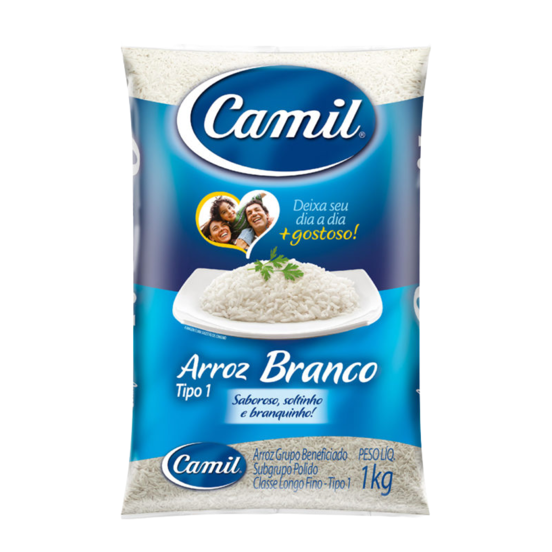 Arroz Branco (Riz blanc) - CAMIL - 1Kg - Mon Petit Brésil