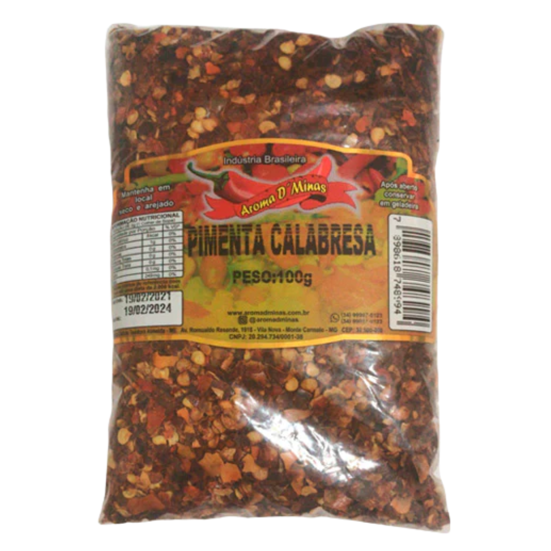 Flocons de piments Calabre (Pimenta Calabresa en Flocons) - AROMA DE MINAS - 100g