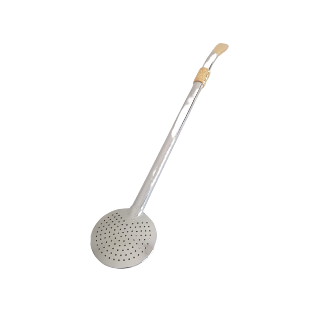 Bomba para Chimarrão com Botão (Bombilla Bomba avec une bague) - 19cm - Mon Petit Brésil