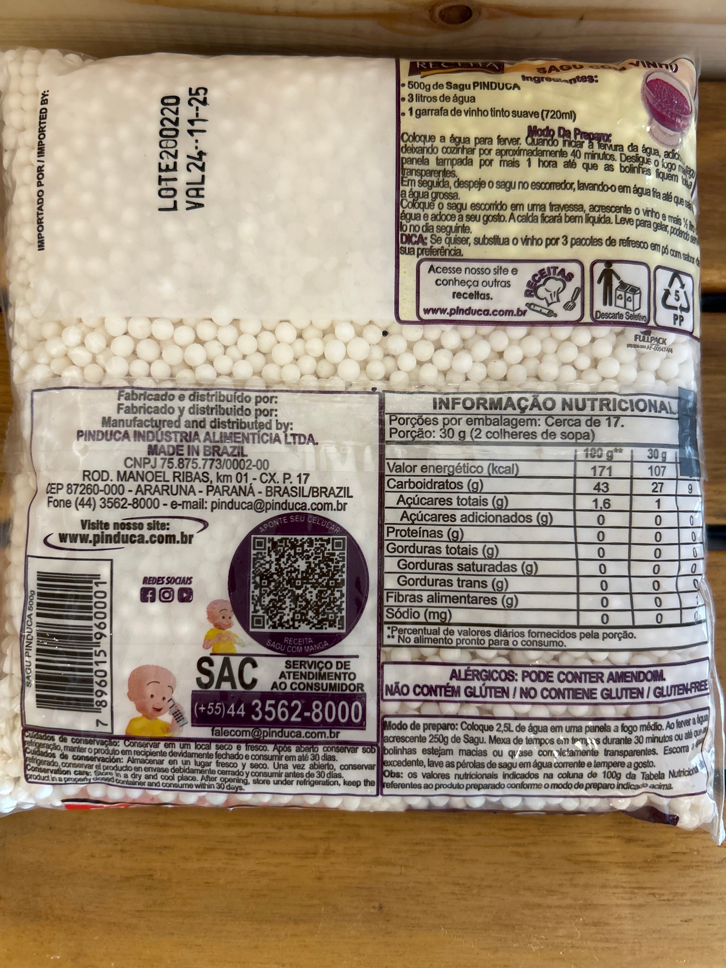 Perles de Tapioca (Sagu) - PINDUCA - 500g