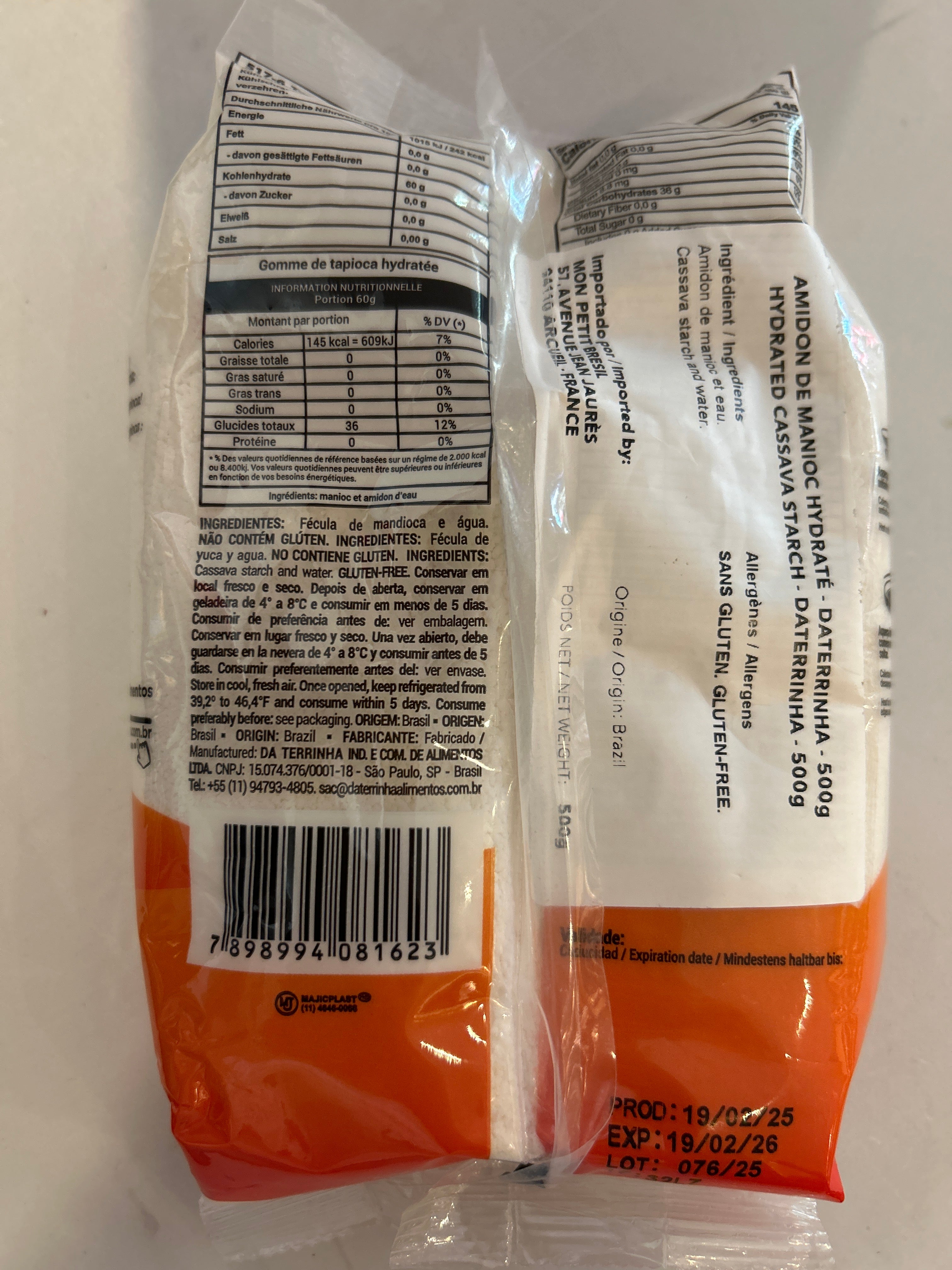 Combo - Tapioca Hidratada - DA TERRINHA - 500g - Compre 10 unidades e ganhe 10% de desconto
