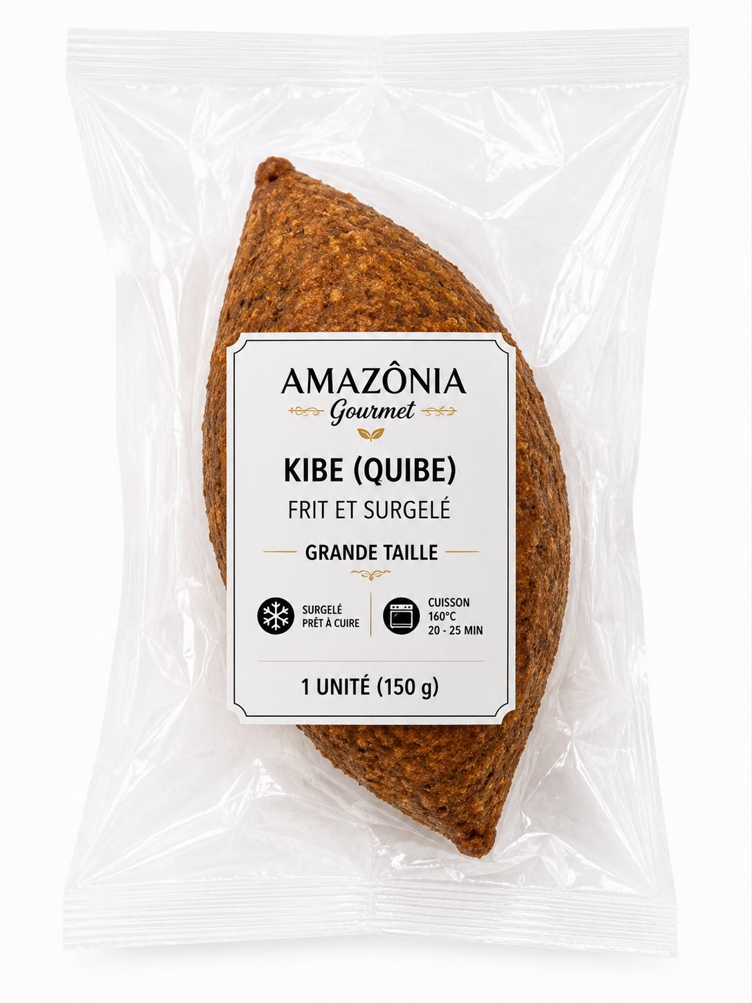 Kibe (Quibe) frit et surgelé – grande taille – 1 unité (150 g)