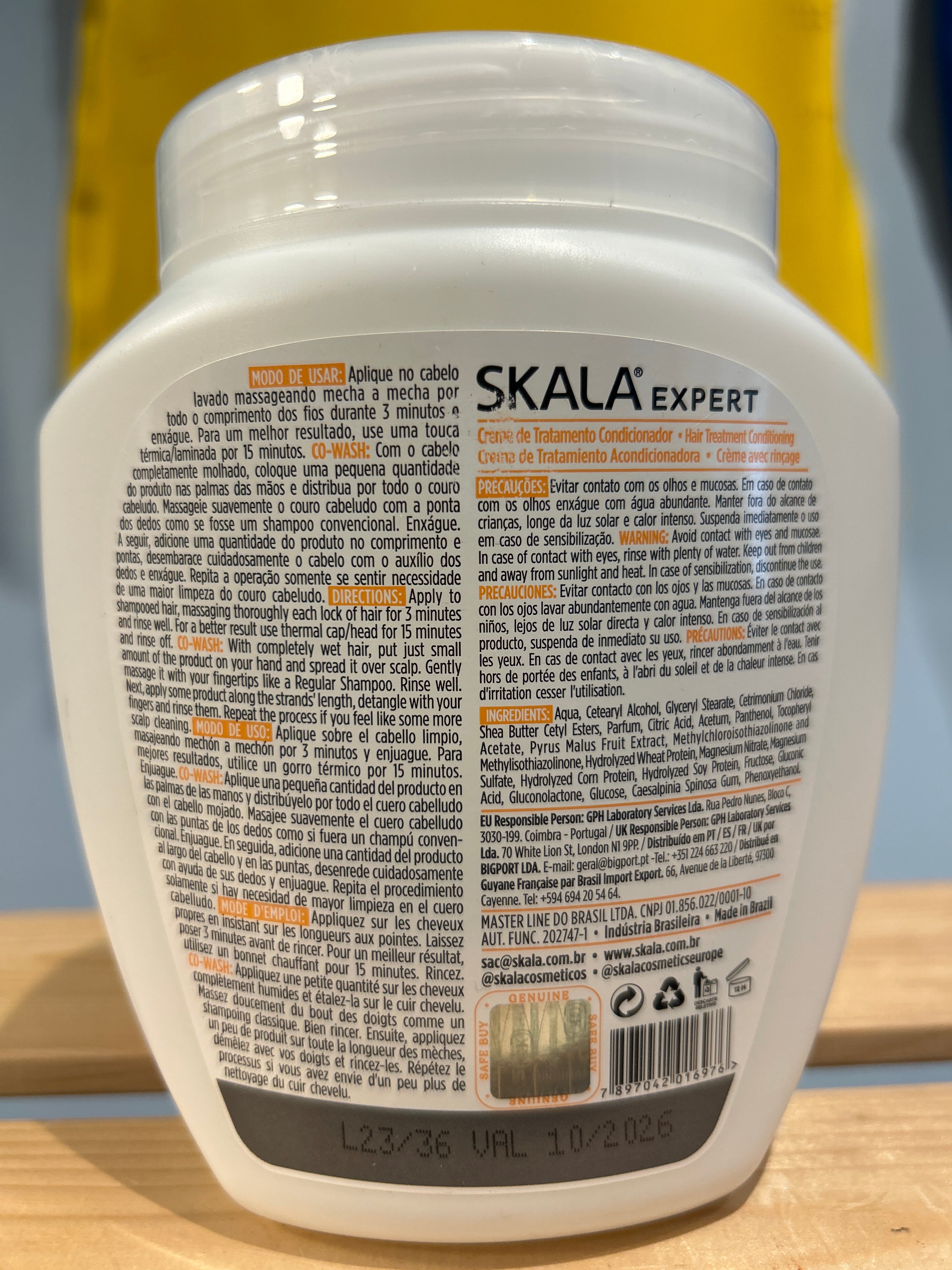 Crème Capillaire Bombe de Vitamines Kératine Végétale (Creme Capilar Bomba de Vitaminas Keratina Vegetal) - SKALA - 1kg