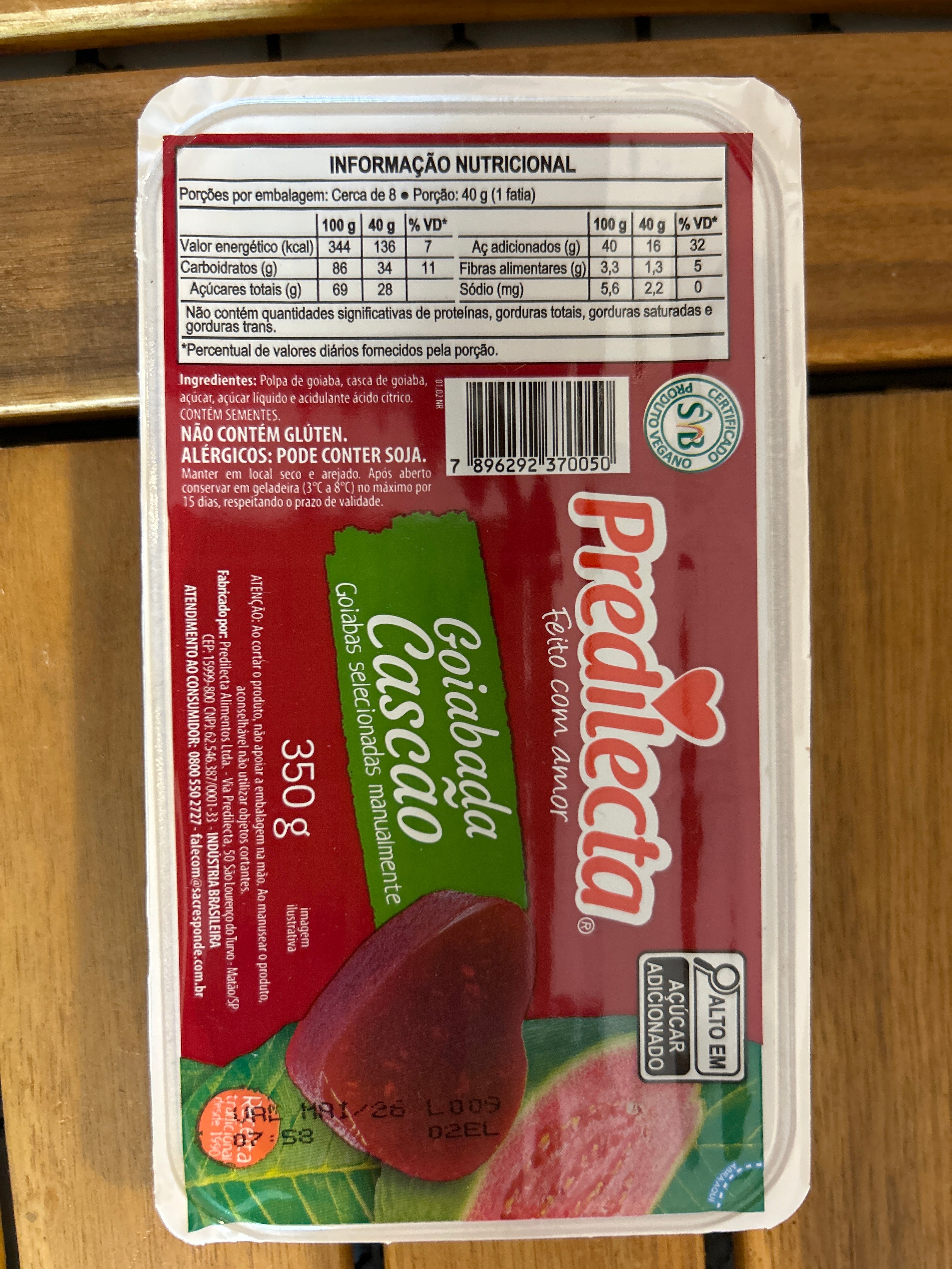 Pâte de fruit à la Goyave (Goiabada Cascão) - PREDILECTA - 350g