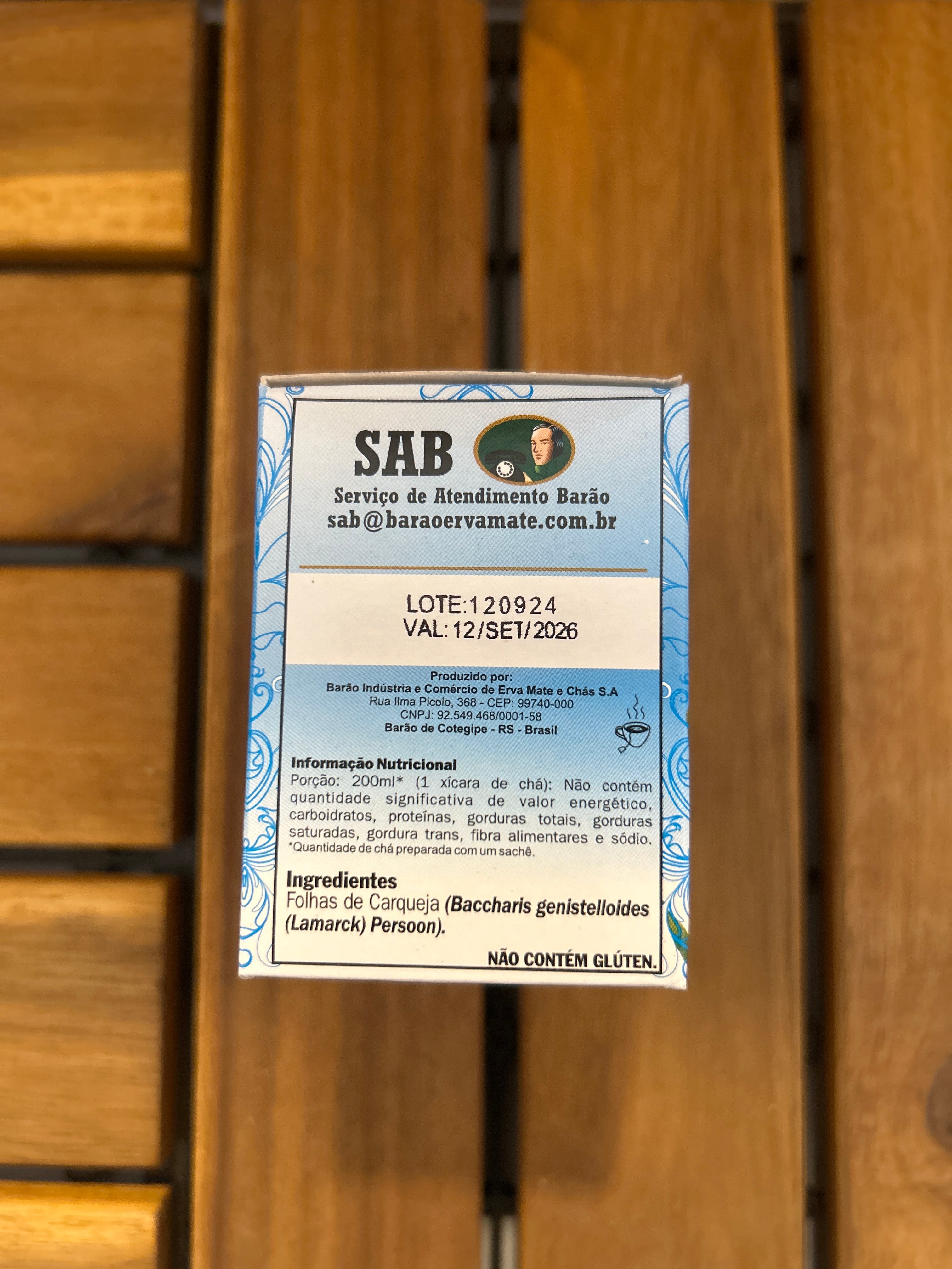 Tisane de Carqueja (10 sachets) (Chá de Carqueja10 saches)  - BARÃO