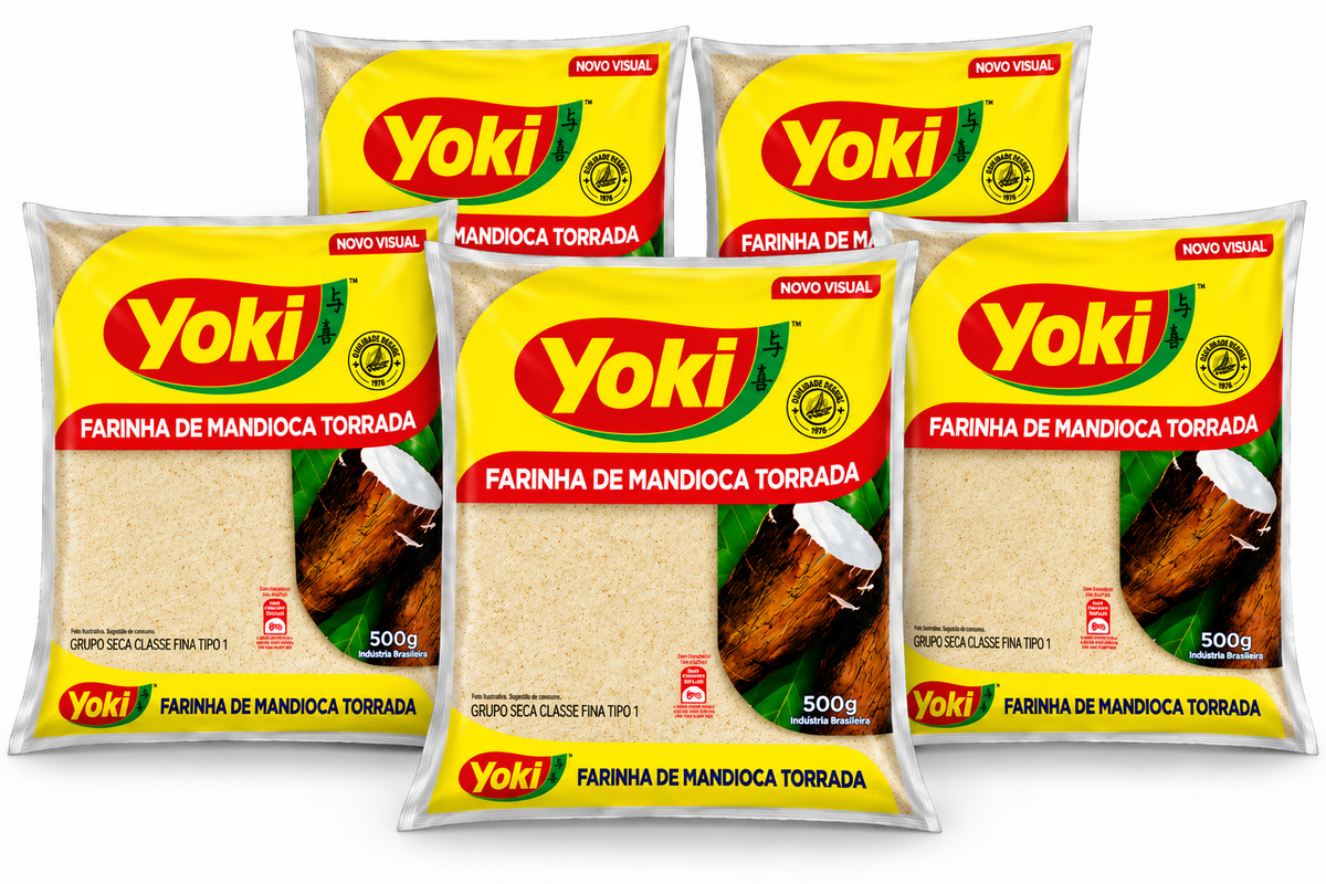 Combo - Farine de manioc grillée (Farinha de mandioca torrada) - YOKI - 500g  - 5 unidades