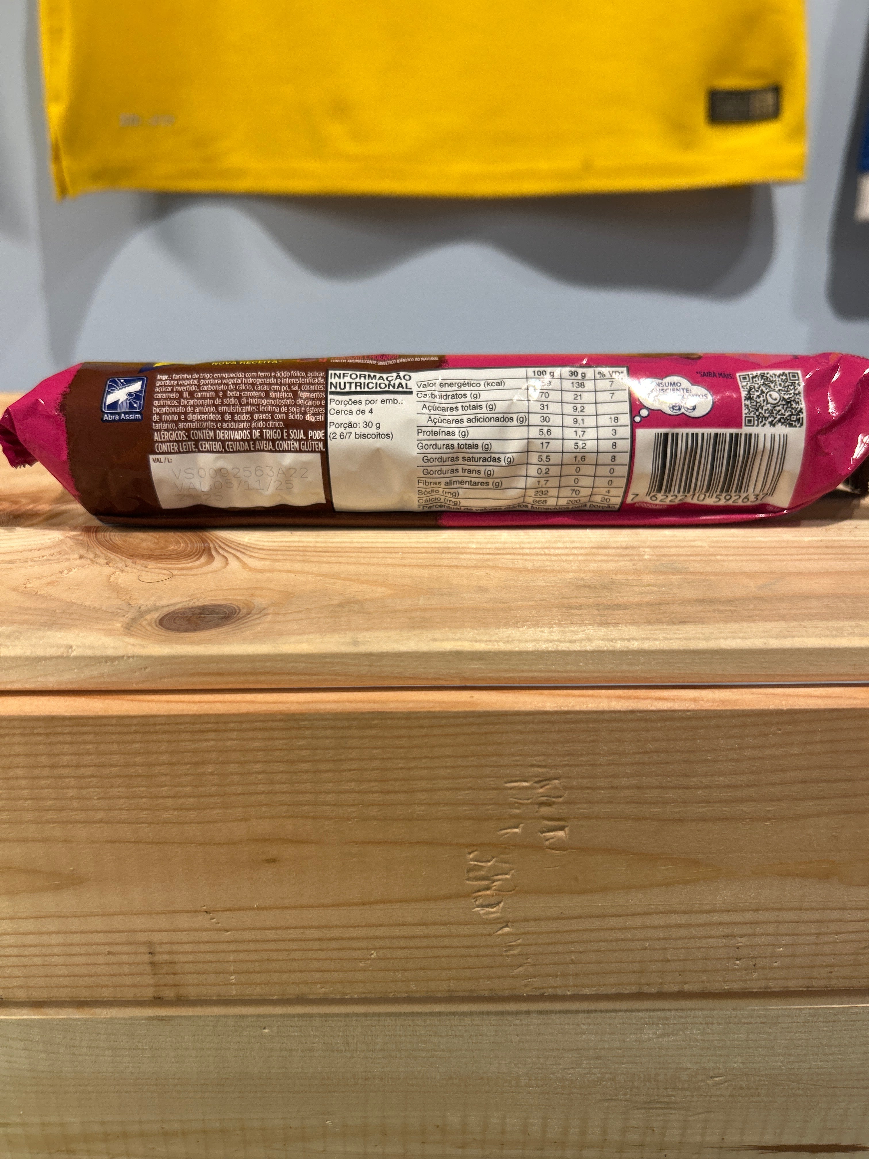 Bolacha Trakinas Chocolate e Morango (Biscuits Fourrés chocolat/fraise) - NABISCO - 126g