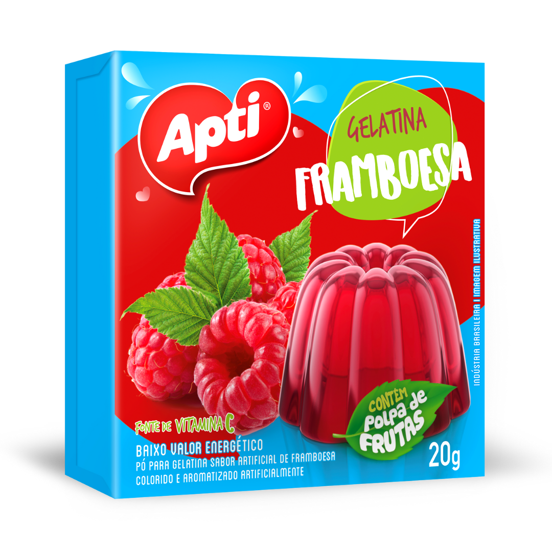 Gelatina em Pó sabor Framboesa (Préparation en poudre pour gélatine saveur framboise) - APTI - 20g