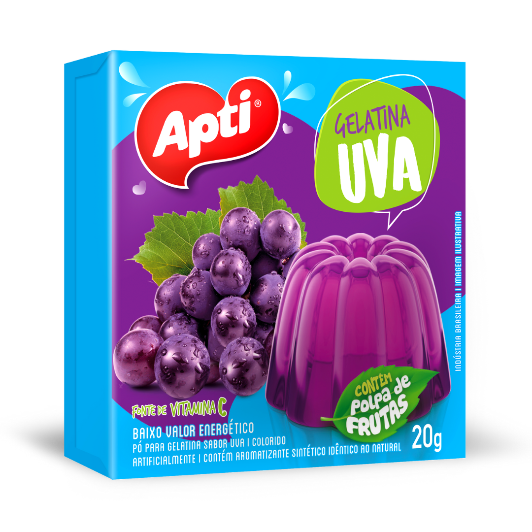 Gelatina em Pó sabor Uva (Préparation en poudre pour gélatine saveur raisin) - APTI - 20g