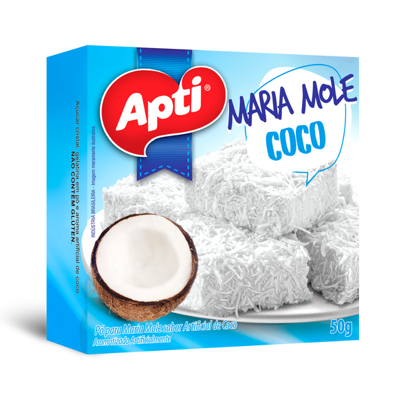 Préparation pour gélatine saveur noix de coco (Mistura para Maria Mole sabor Coco) - APTI - 50 g
