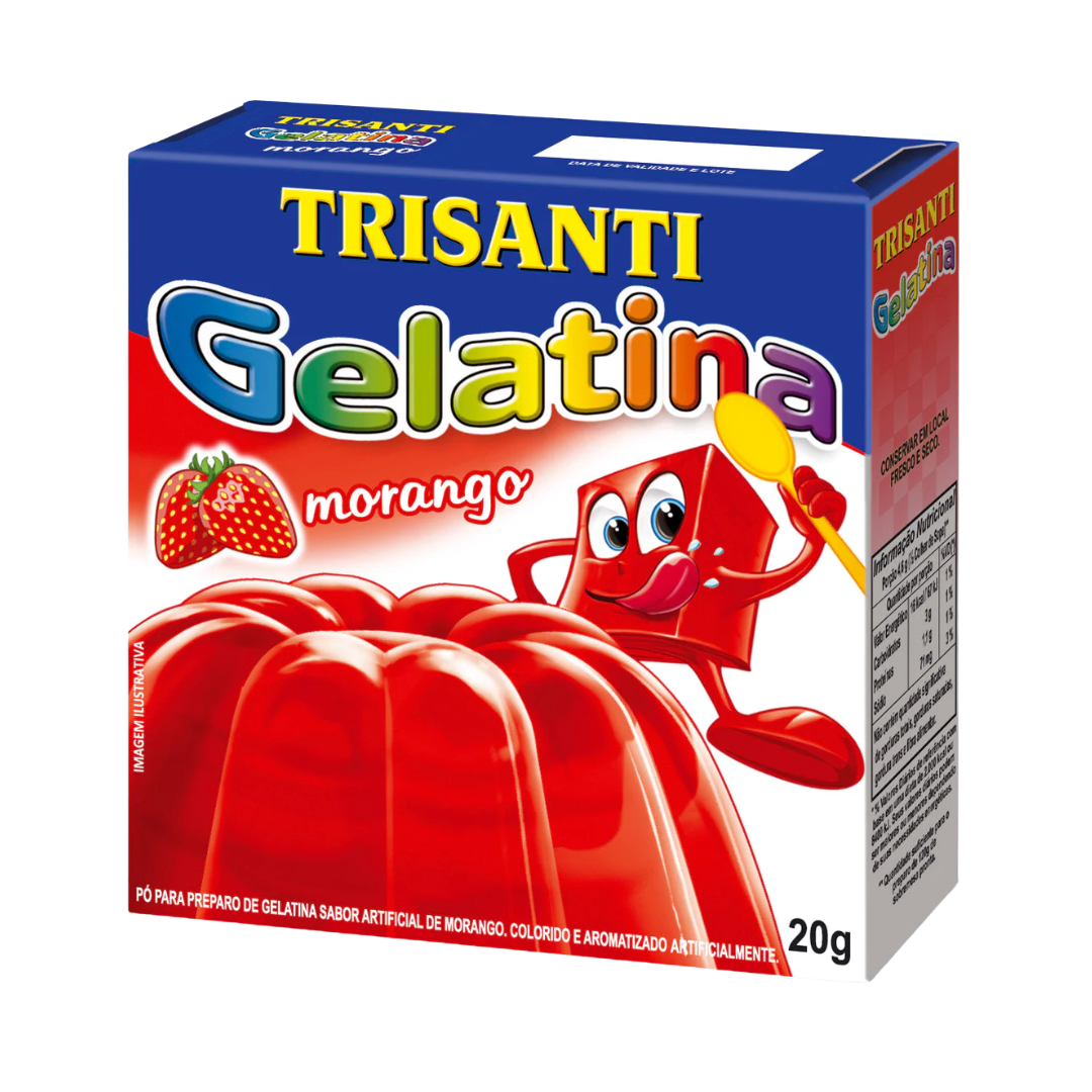Gelatina em Pó Morango - TRISANTI - 20g