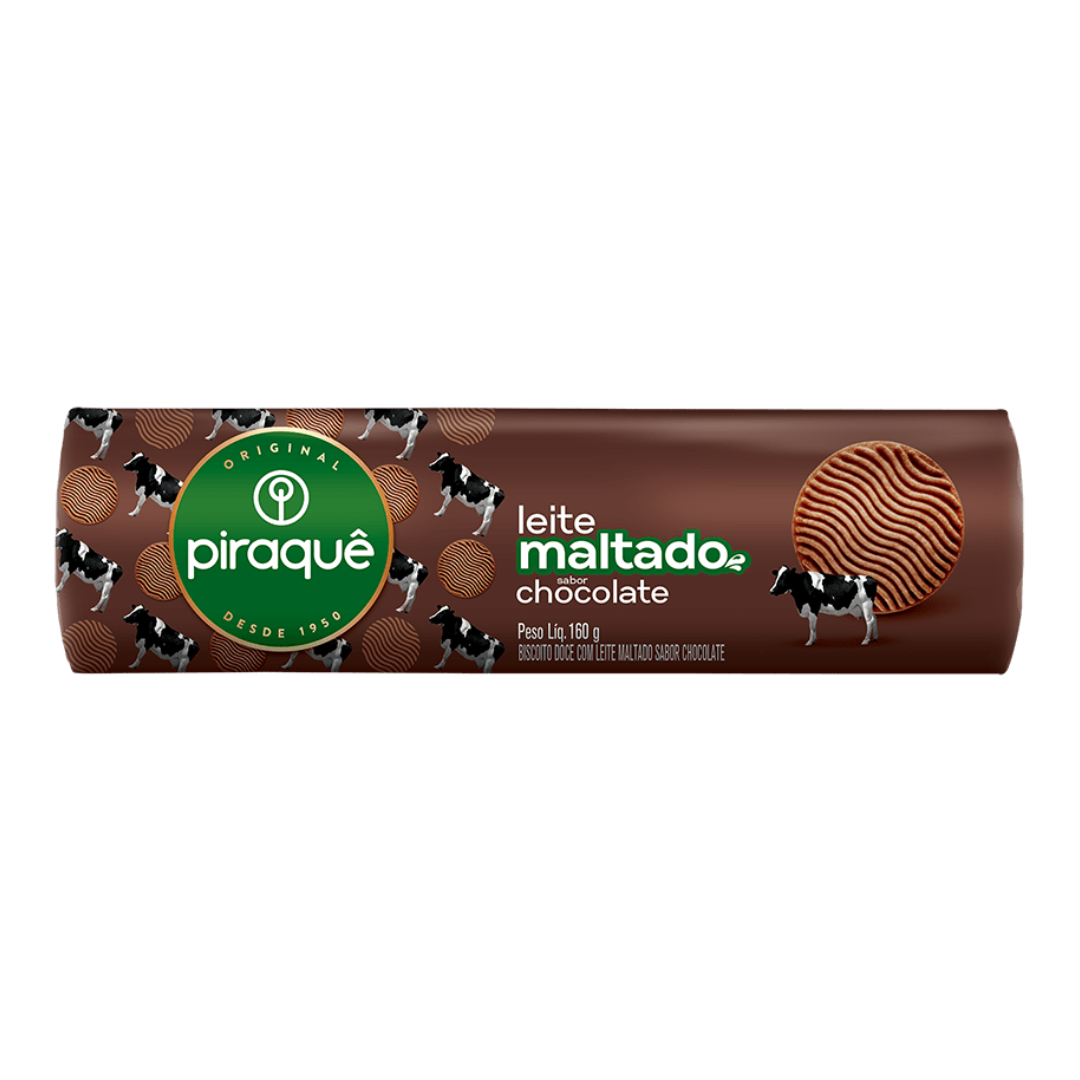 Biscoito de Leite Maltado Chocolate - PIRAQUÊ - 160g