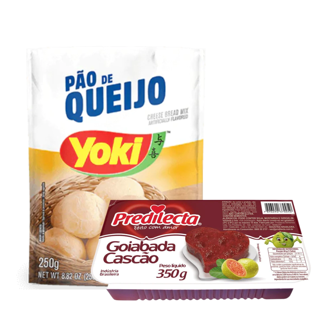 Combinaison parfaite - Mélange pour pain au fromage - YOKI - 250g + Cascão Goyave - PREDILECTA - 350g