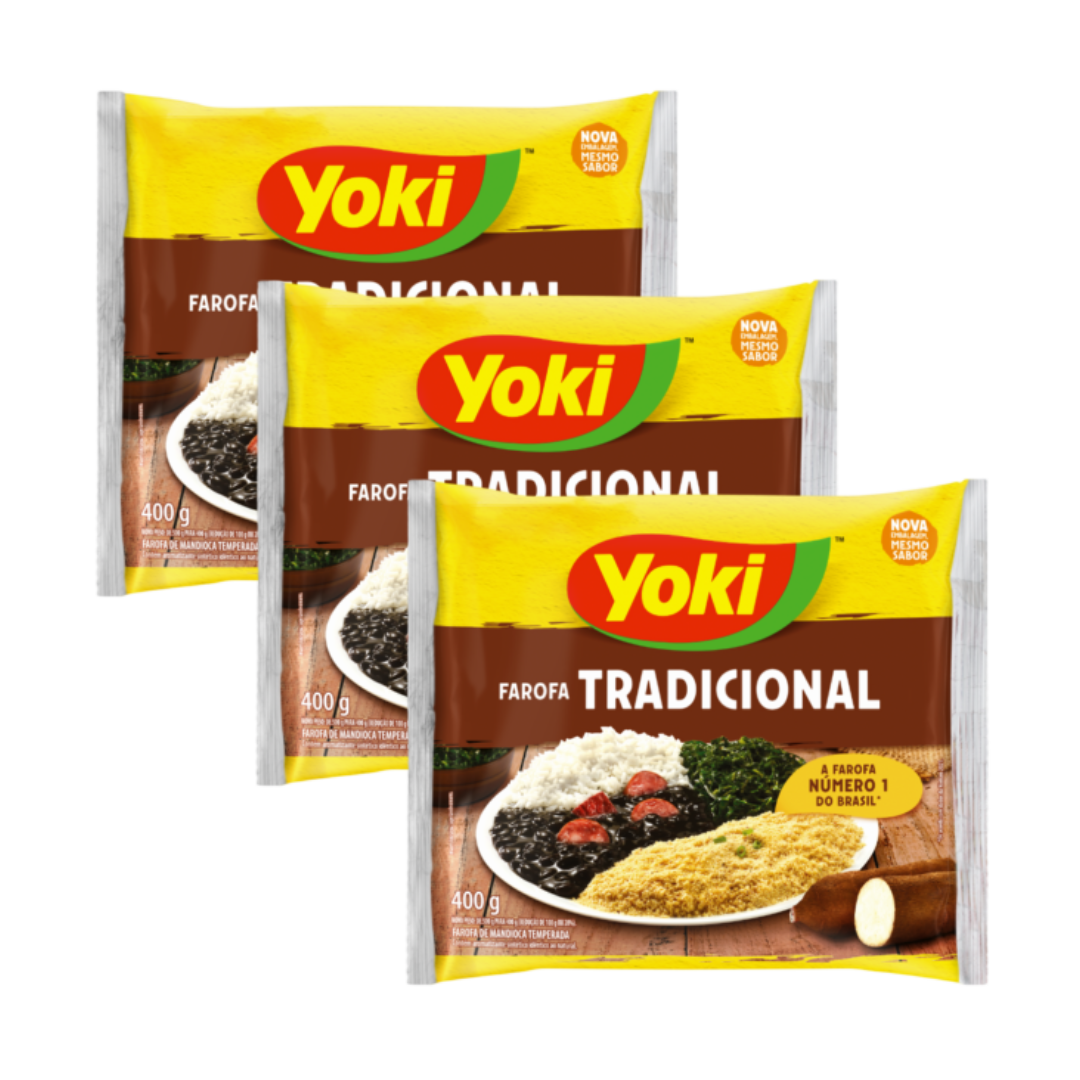 Combo - Farofa de manioc traditionnel YOKI - 400g - Achetez 3 unités et obtenez 10% de réduction