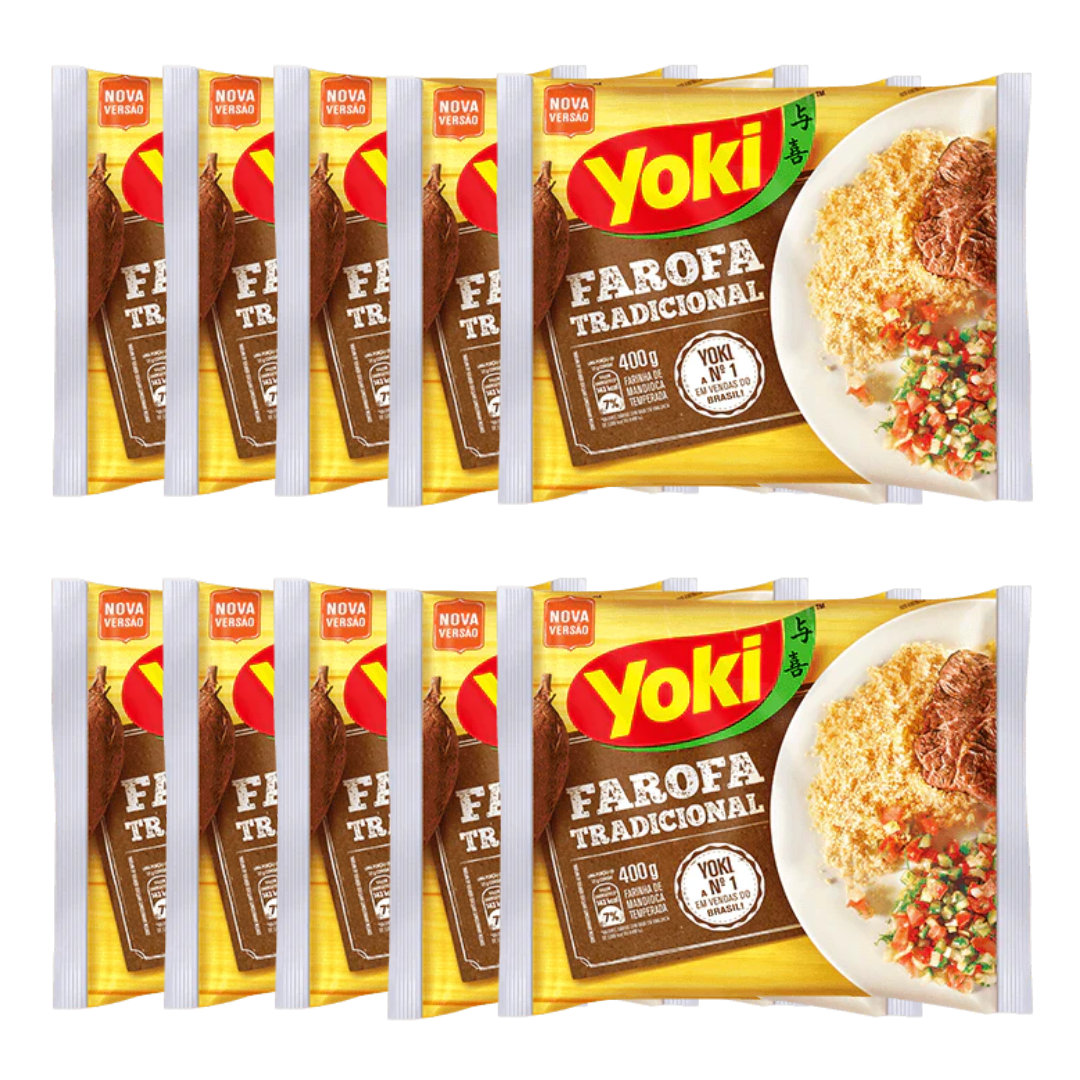 Combo - Farofa de Mandioca Tradicional - YOKI - 500g - Compre 10 unidades e ganhe 10% de desconto
