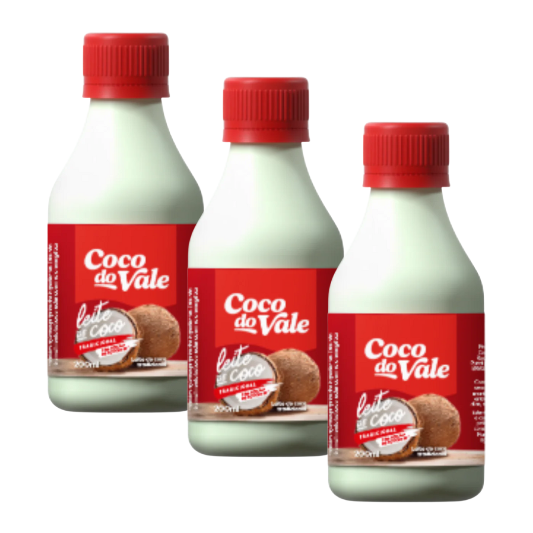 Lot - Lait de Coco - COCO DO VALE - 200ml - Achetez 3 unités et obtenez 10% de réduction