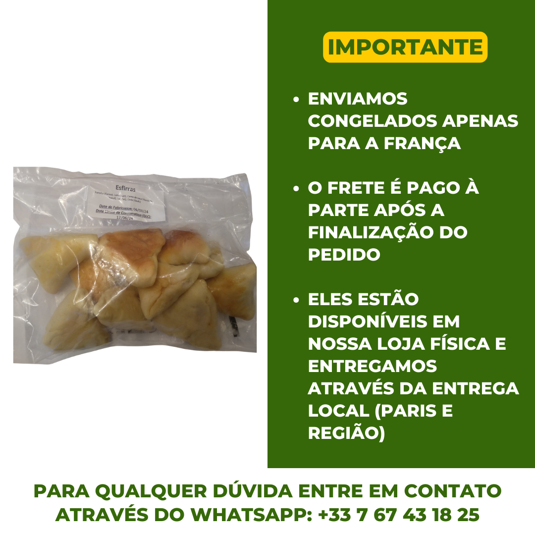 Esfiha de viande (produit surgelé). Esfiha de Rôti de Boeuf Surgelé - Petit - 10 unités - Environ 240g (Surgelé - Frais de port payés séparément après avoir complété la commande sur le site)