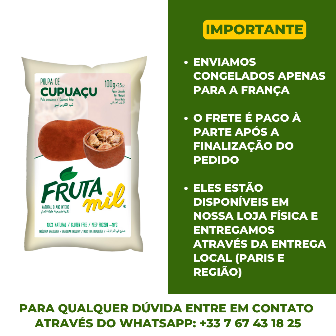 Pulpe de Cupuaçu Congelée (100 g )(Polpa de Cupuaçu) - FRUTA MIL