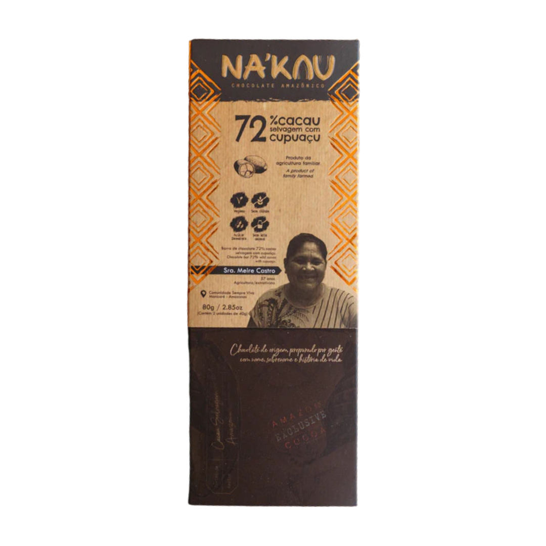 Chocolate 72% Cacau Orgânico com Cupuaçu - NA'KAU - 80g
