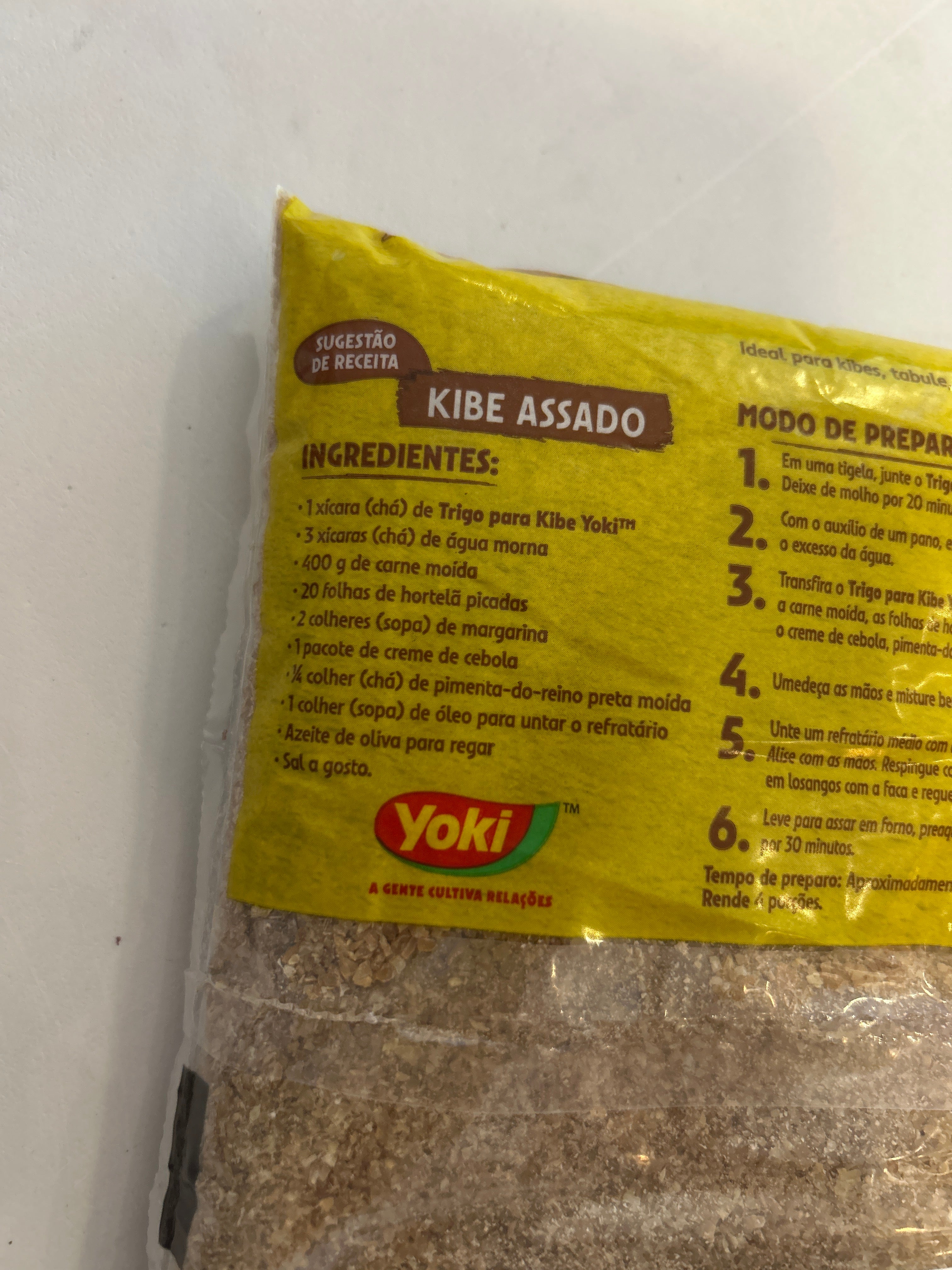 Combo - Trigo para Kibe - YOKI - 500g - Compre 4 unidades e ganhe 10% de desconto