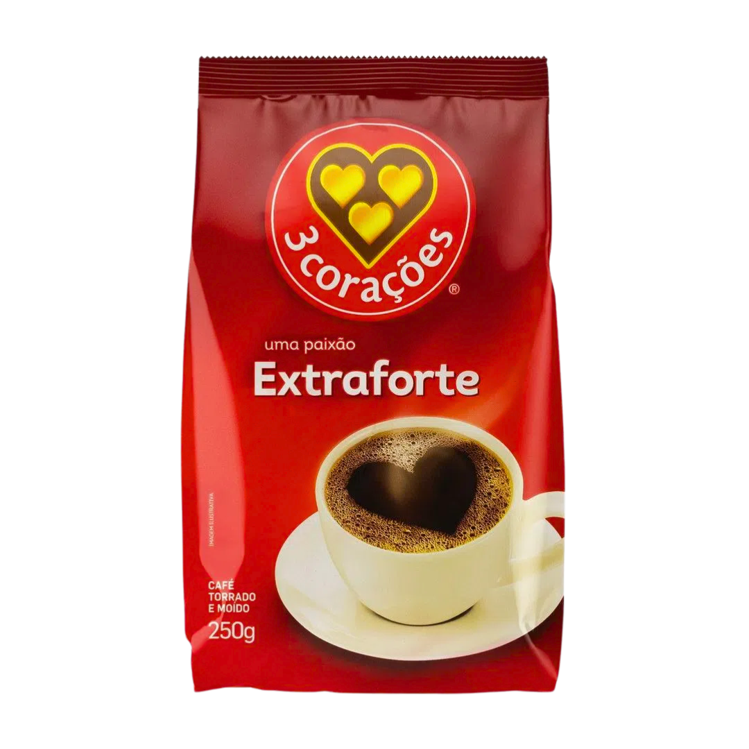 Extra Strong Coffee (Café brésilien Extra strong) - THREE HEARTS - 250g