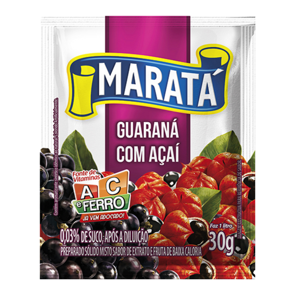 Suco Instantâneo de Açaí Com Guaraná - MARATÁ - 30g