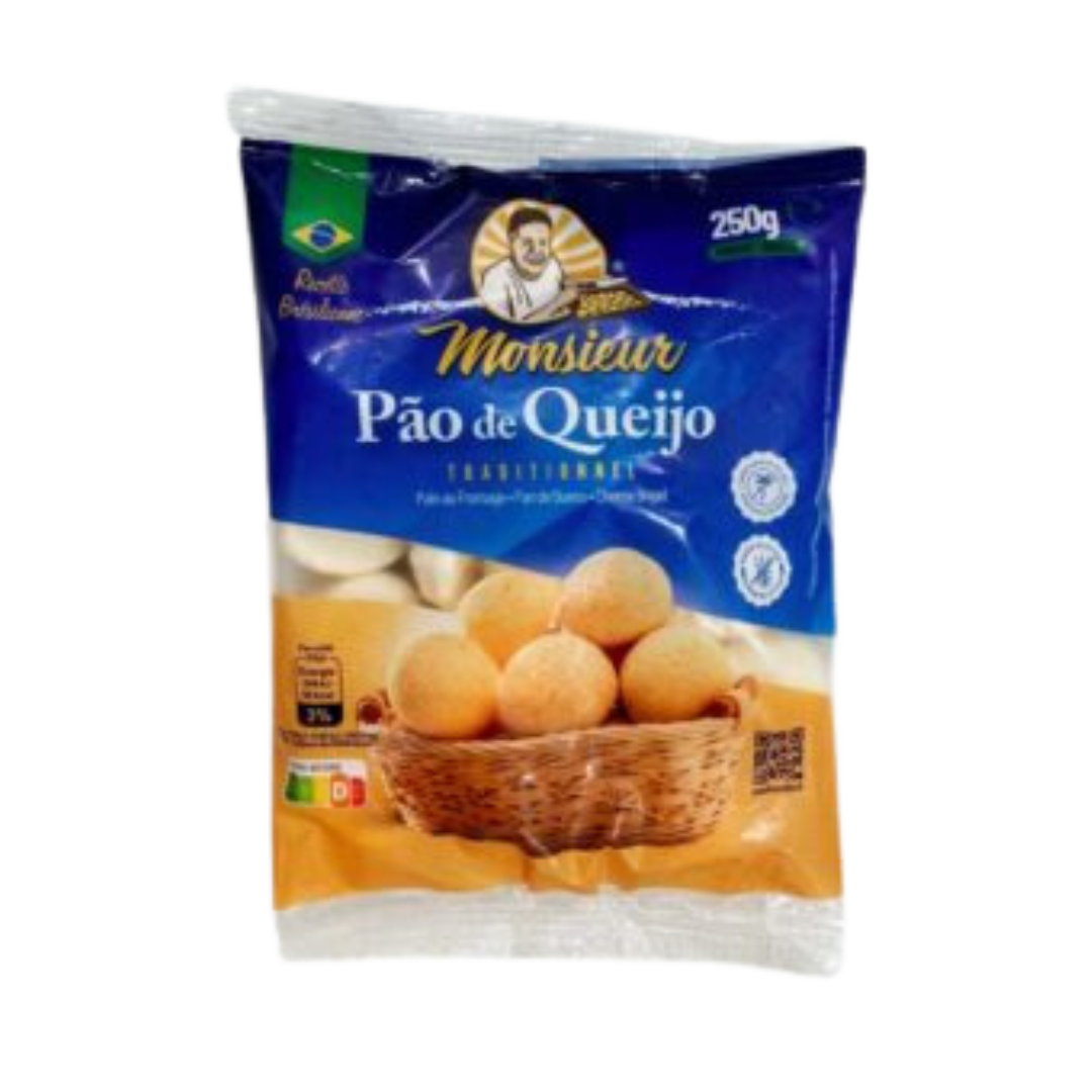 Pão de Queijo Tradicional Congelado - MONSIEUR - 250g (Congelado - Frete pago à parte após a conclusão do pedido no site)