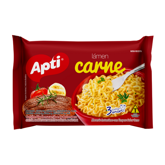 Macarrão Instantâneo Carne - APTI - 70g - Promoção
