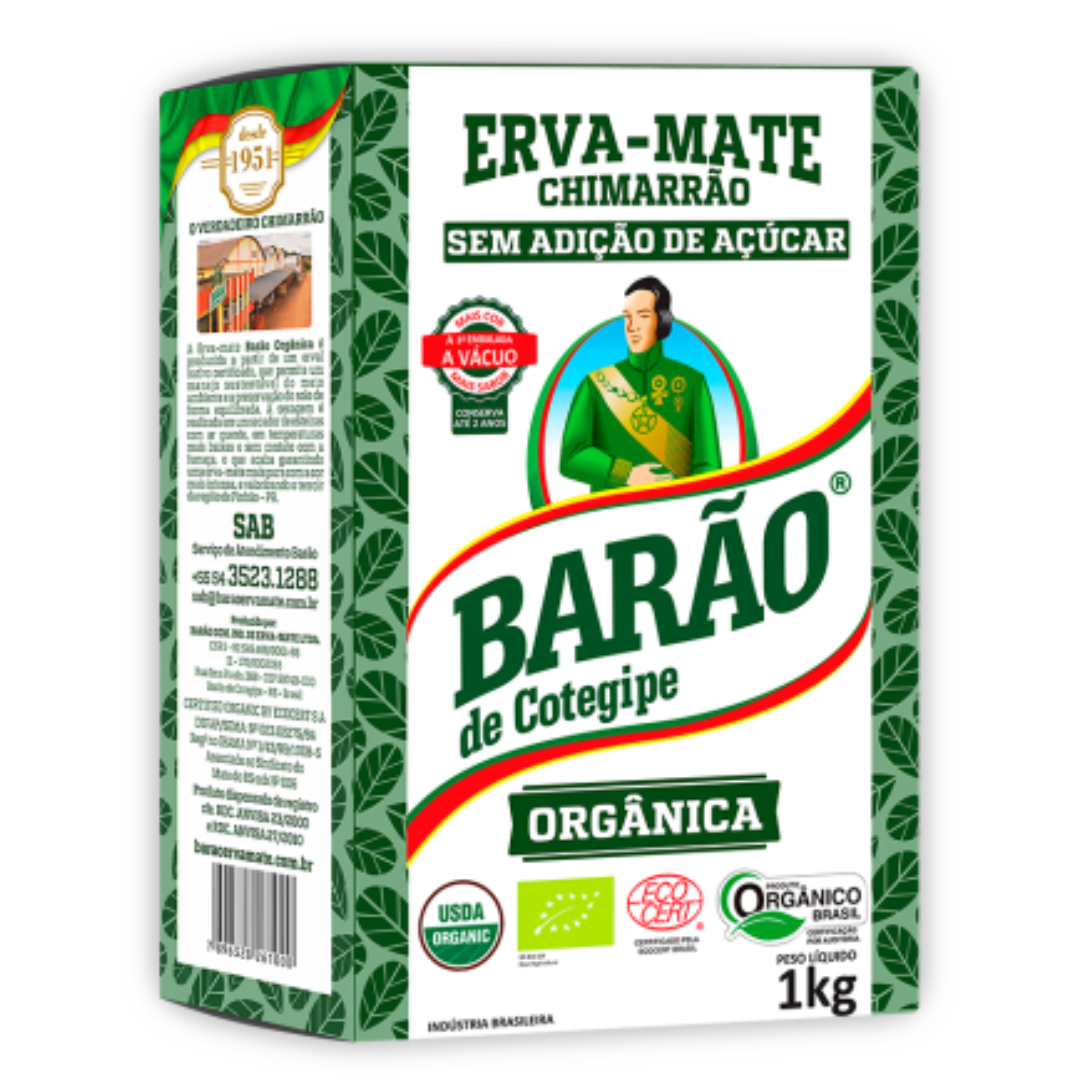 Erva Mate para Chimarrão Orgânica - BARÃO - 1kg