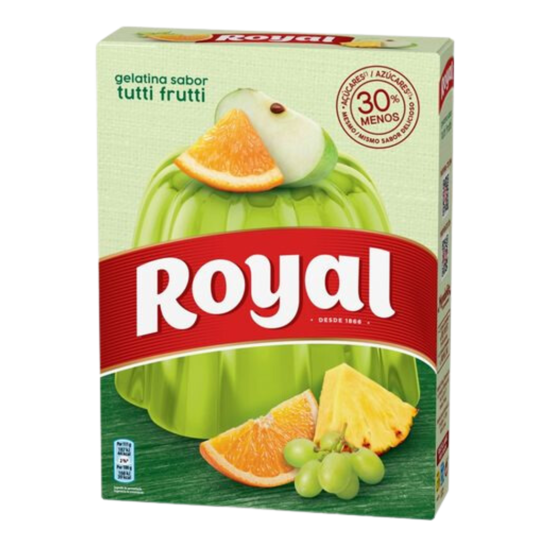 Gélatine en Poudre Saveur Tutti Frutti (Gelatina em Pó Tutti Frutti) - ROYAL - 114g - Pct c/ 2 saquinhos