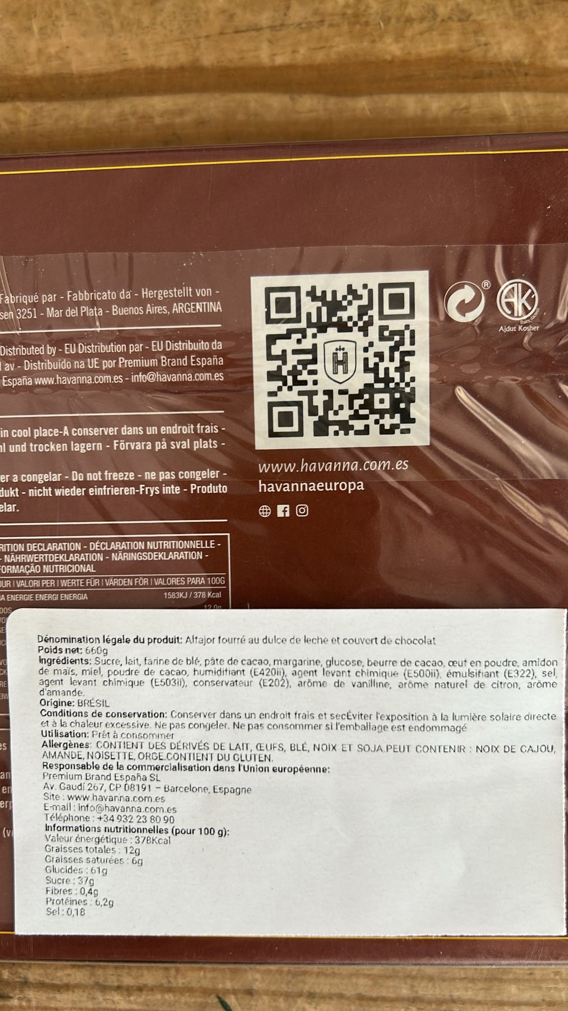 Alfajor au Chocolat (Alfajor de Chocolate)- HAVANNA - 660g