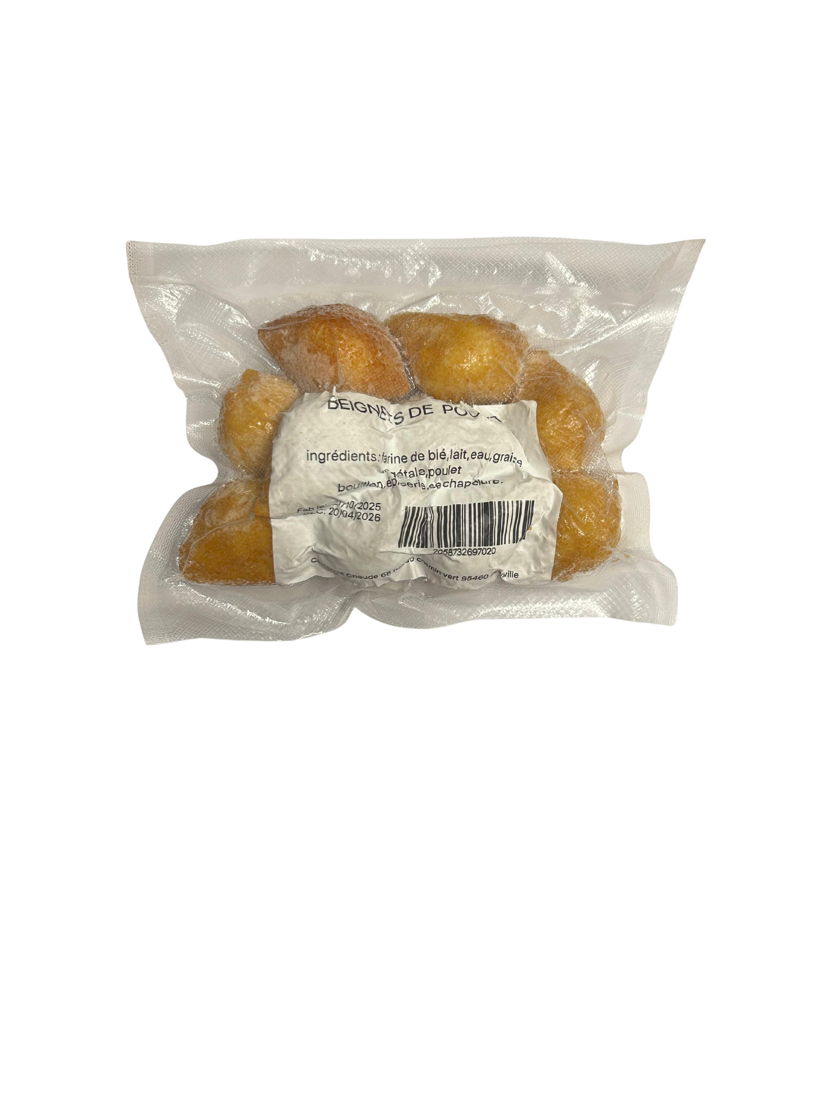 Beignets dorés au poulet effiloché (Coxinha de Frango) – frits et surgelés – Petit paquet – 10 unités de 25 g (250 g)