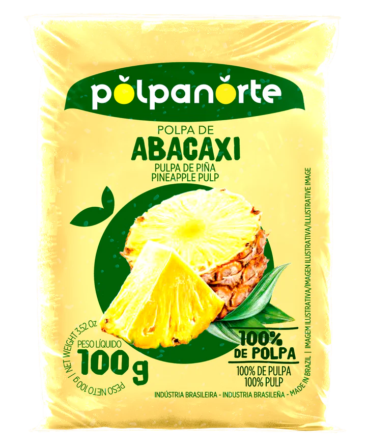Pulpe d'Ananas Congelée (Polpa de Abacaxi) - Polpanorte - 100 g