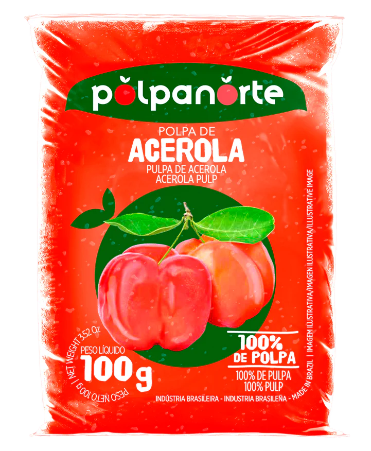 Pulpe d'Acerola Congelée (Polpa de Acerola) - Polpanorte - 100 g