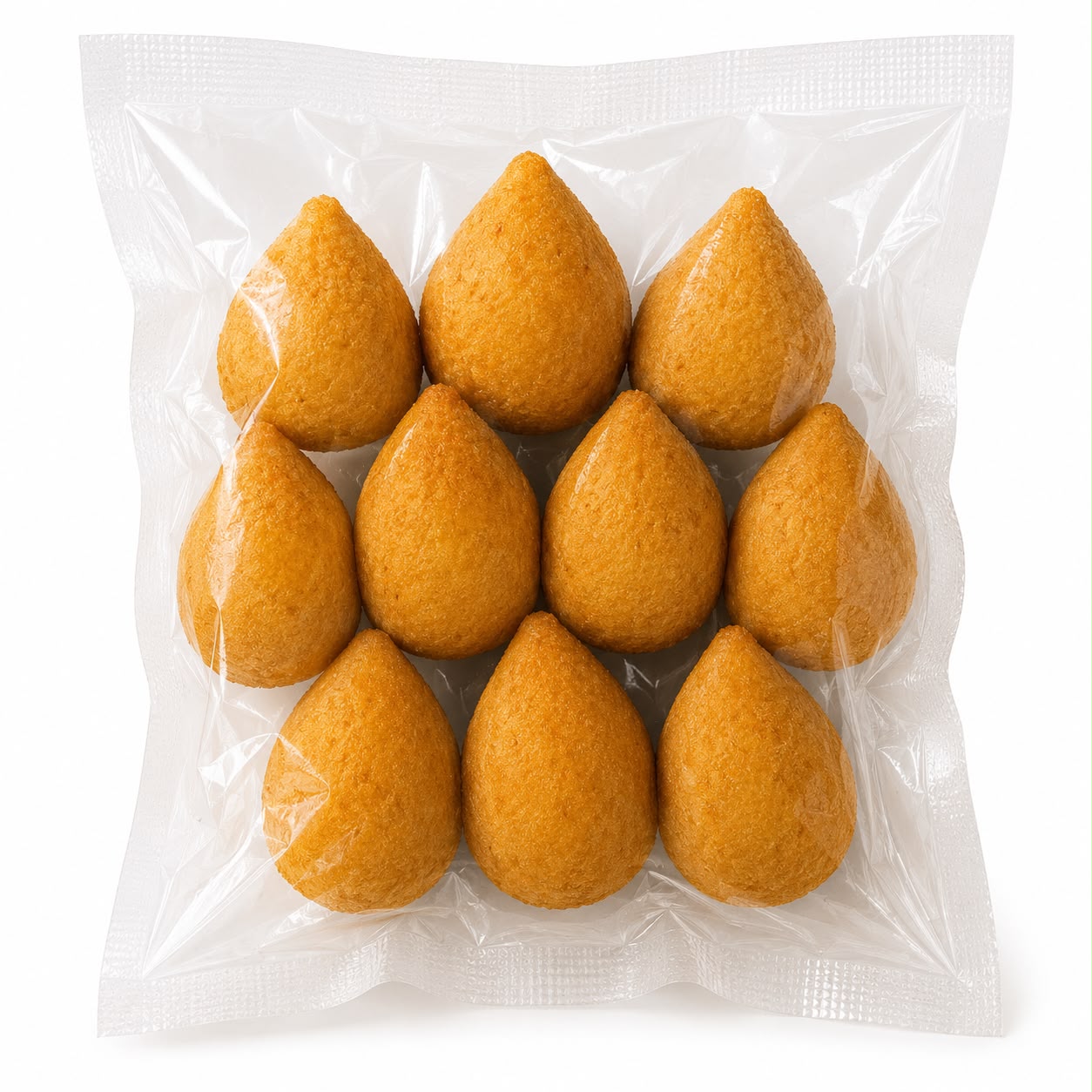 Beignets dorés au poulet effiloché (Coxinha de Frango) – frits et surgelés – 10 unités de 25 g (250 g)