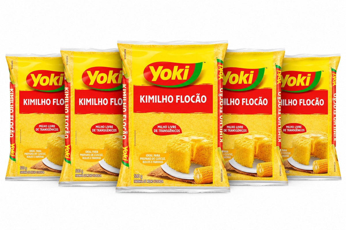 Lot - Farinha de Milho Kimilho Flocão - YOKI - 500g - 5 unités