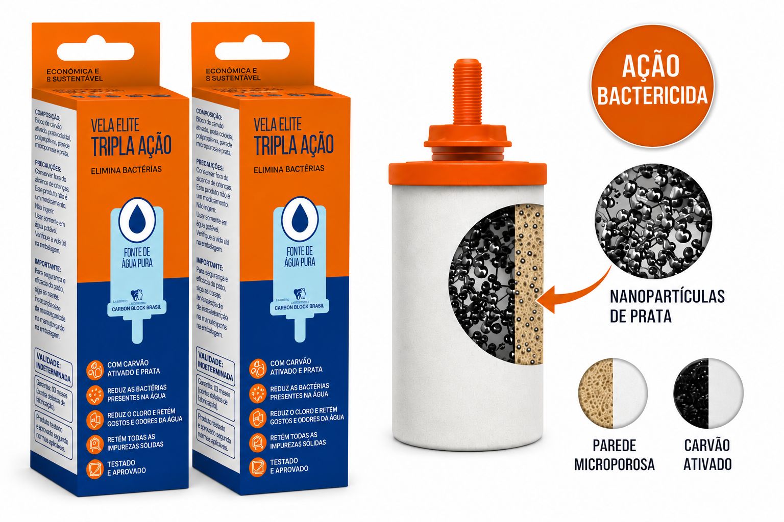 Bougie pour filtre en argile triple action (Bougie pour filtre en argile triple action) - ELITE - unité