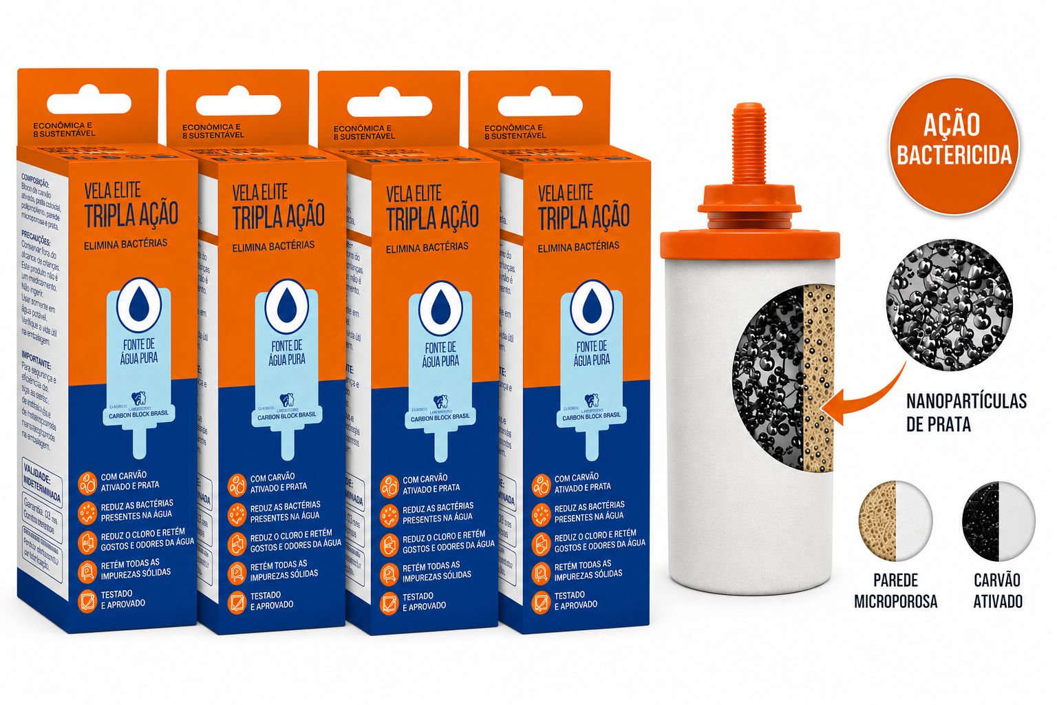 Bougie pour filtre en argile triple action (Bougie pour filtre en argile triple action) - ELITE - unité