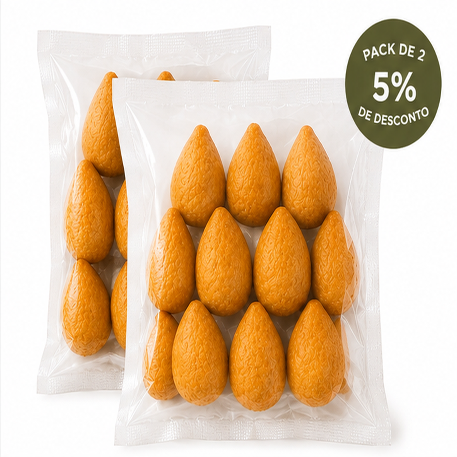 Beignets dorés au poulet effiloché (Coxinha de Frango) – frits et surgelés – Pack de 2 – 20 unités de 25 g (500 g)