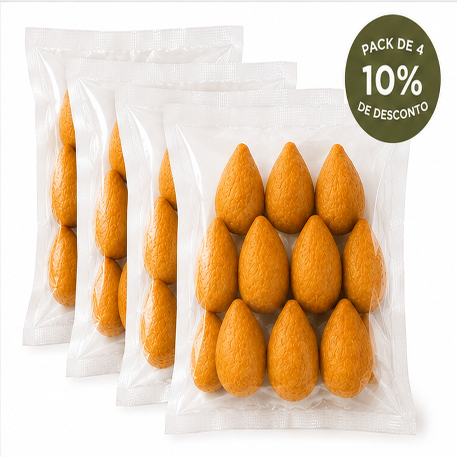 Beignets dorés au poulet effiloché (Coxinha de Frango) – frits et surgelés – Pack de 4 – 40 unités de 25 g (1 kg)