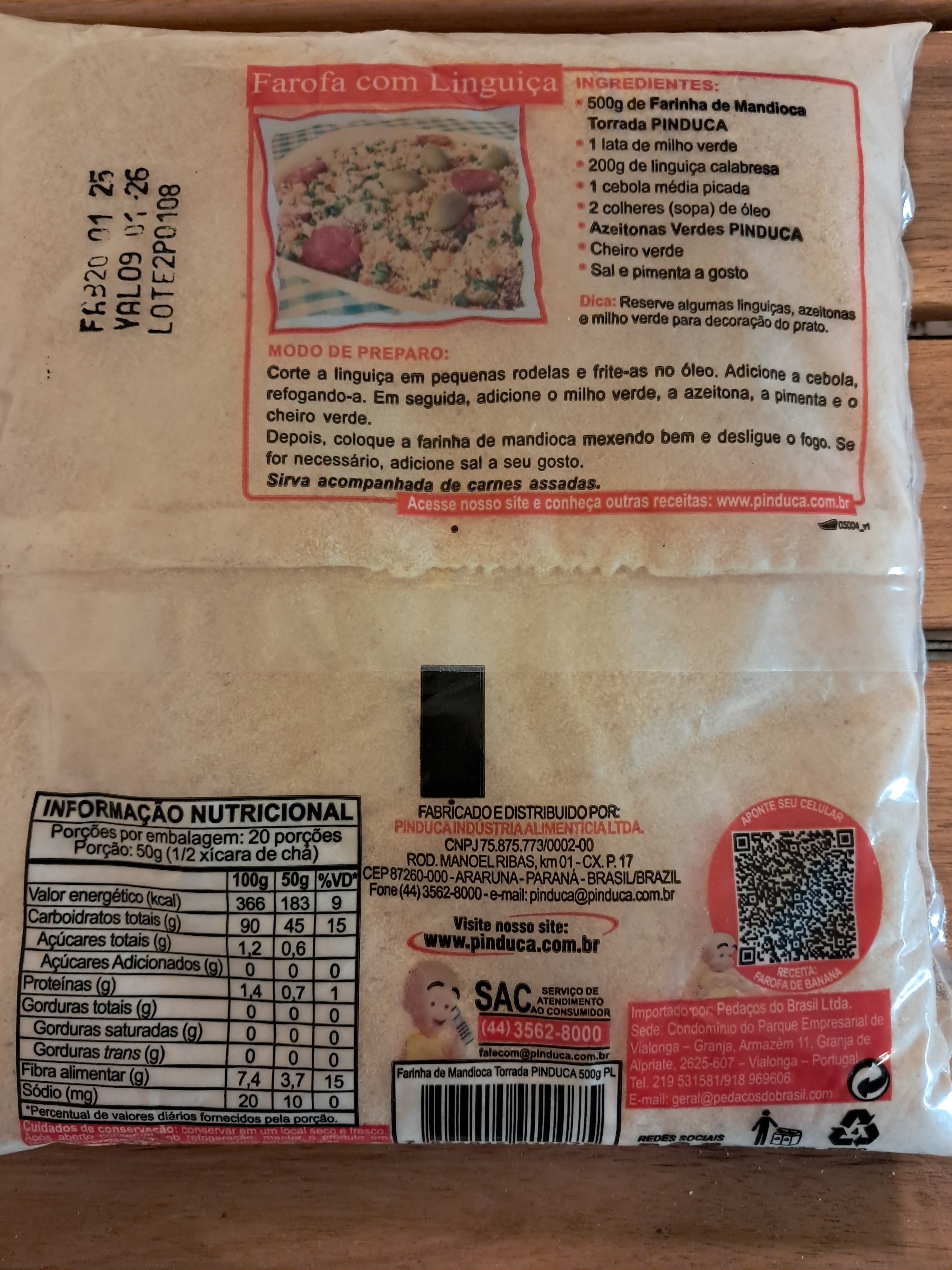 Farine de Manioc Grillée (Farinha de Mandioca Torrada) - PINDUCA - 500g