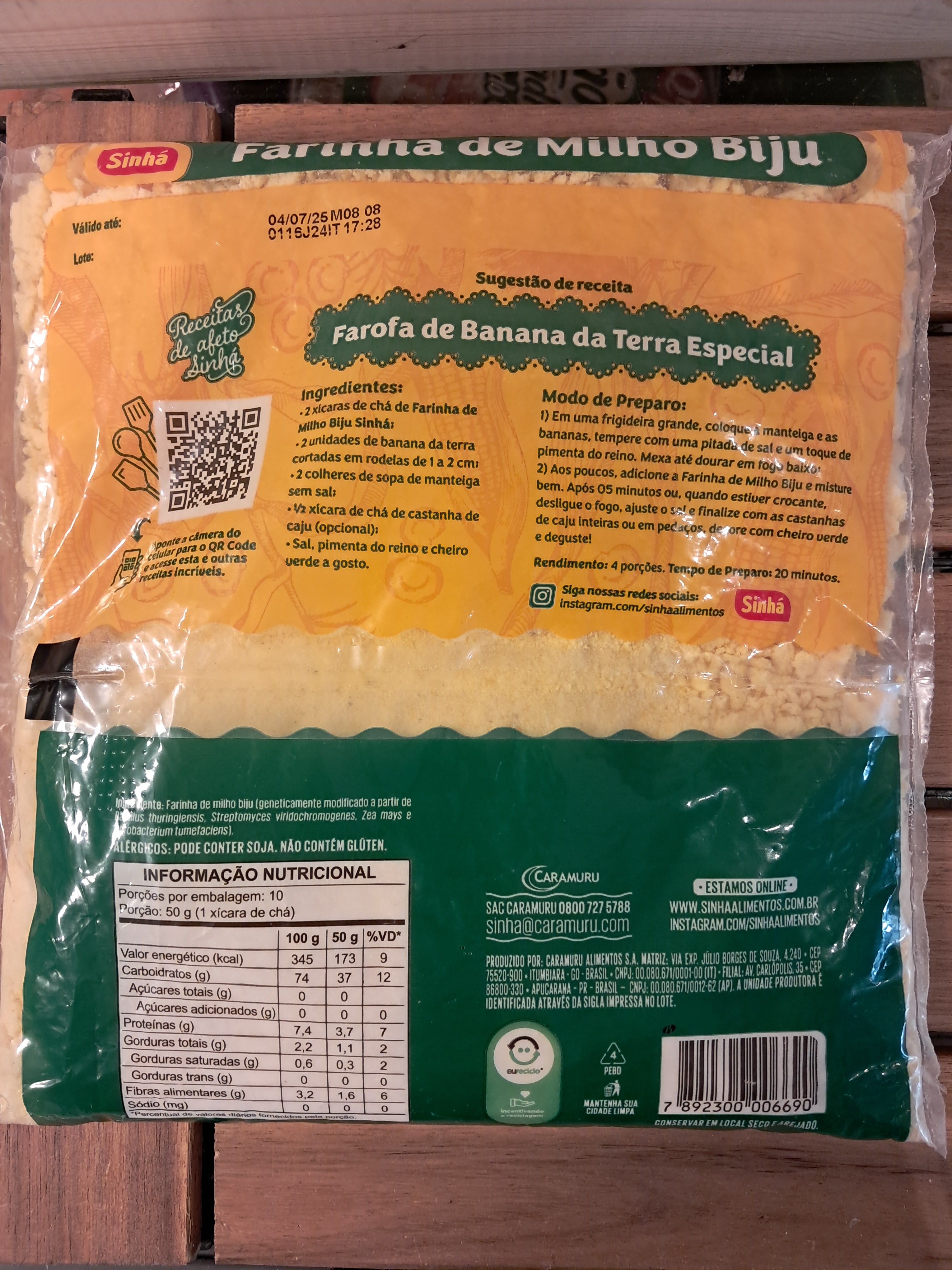 Farinha de Milho Biju - SINHÁ - 500g - Promoção