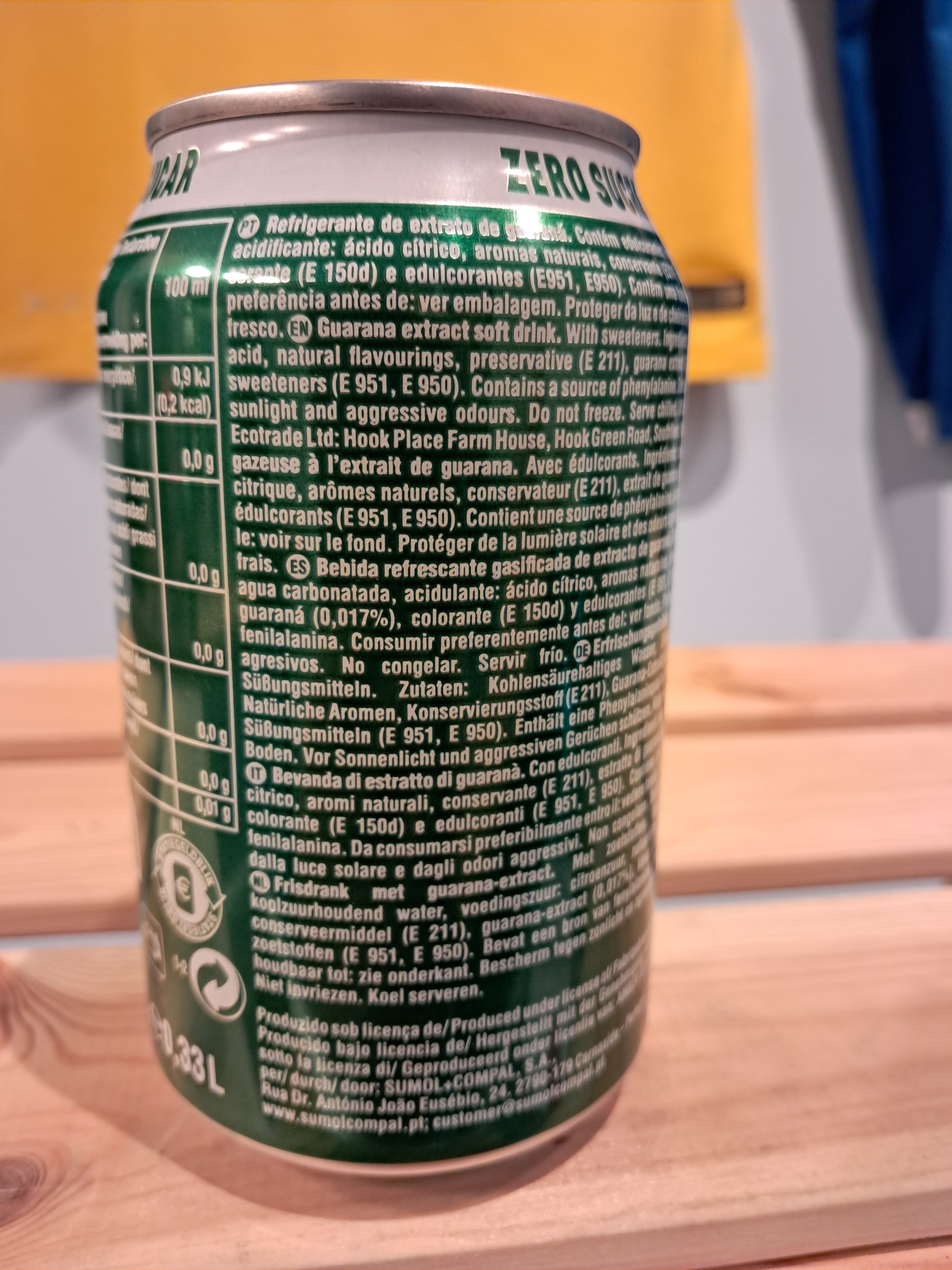 Guaraná Zéro sucres (Guaraná Antarctica Zero) 330ml