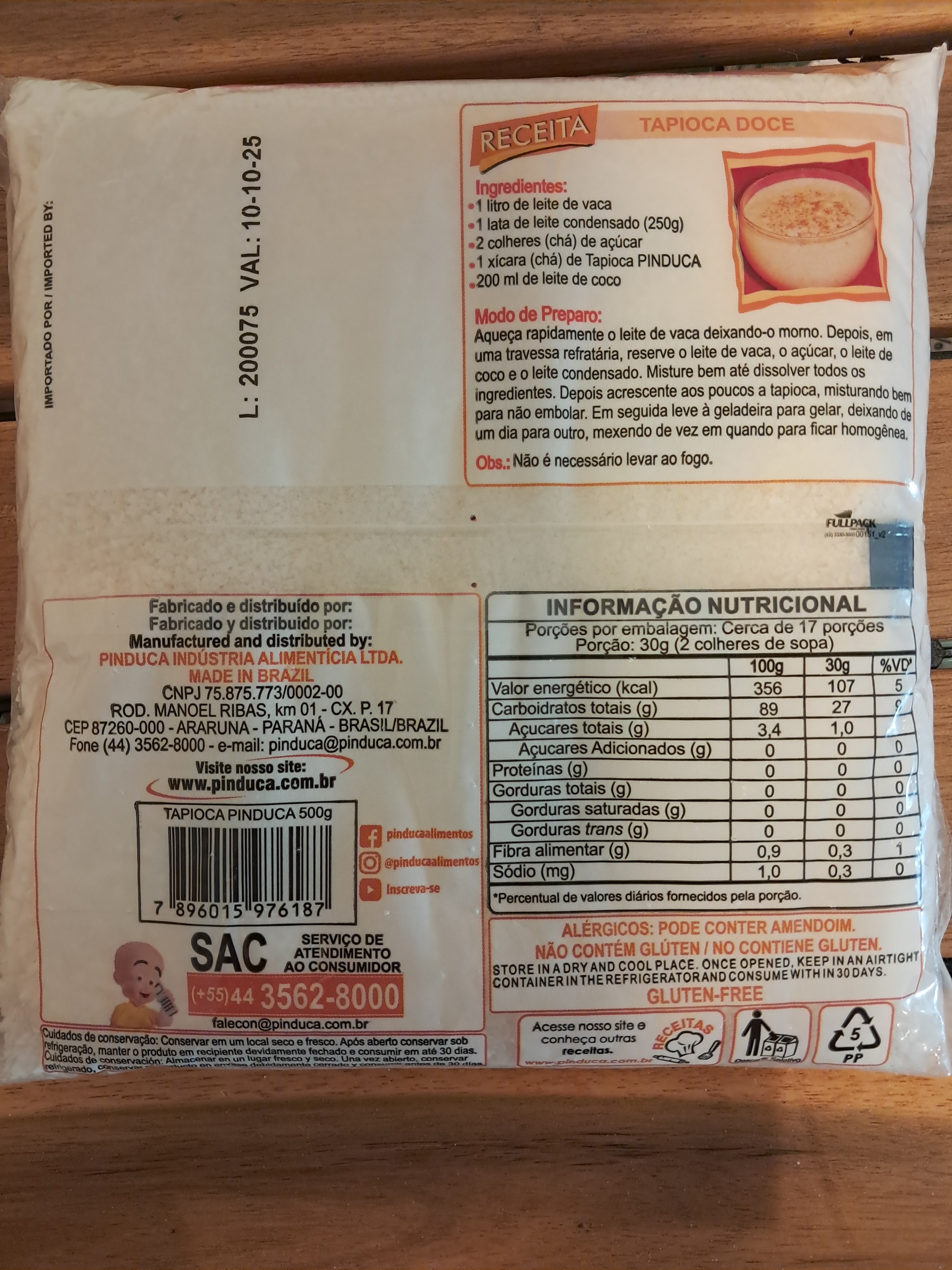 Fécule de manioc granulée (Tapioca granulée) - PINDUCA - 500g