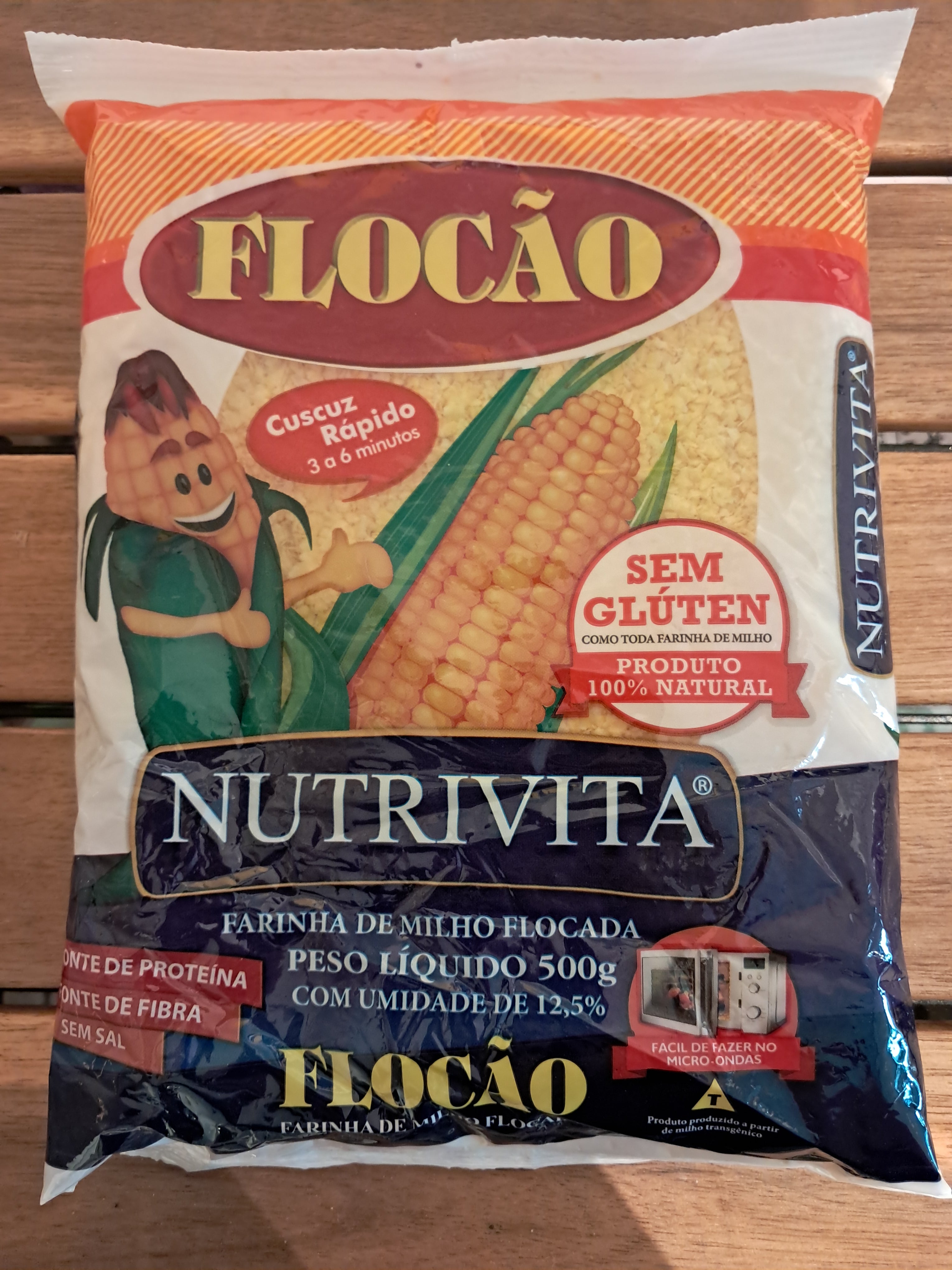 Farine de maïs floconnée (Farinha de Milho Flocão)  - NUTRIVITA - 500g
